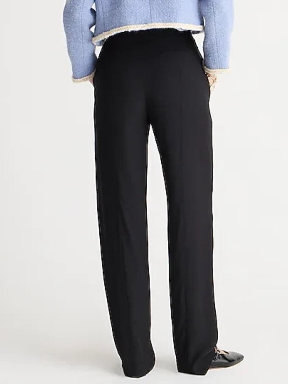 J.CREW Petite high-rise crepe trouser 12p petite size black color - Picture 3 of 5